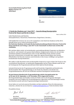 Informationen zu der Ausschreibung
