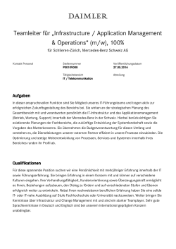 „Infrastructure / Application Management & Operations“ (m