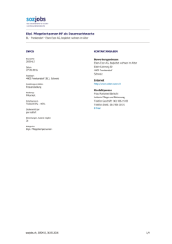 Dipl. Pflegefachperson HF als Dauernachtwache