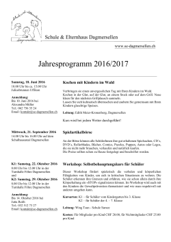 Jahresprogramm 2016/2017 - Schule und Elternhaus Dagmersellen