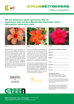 g`pluswettbewerb - Green Pflanzenhandel GmbH