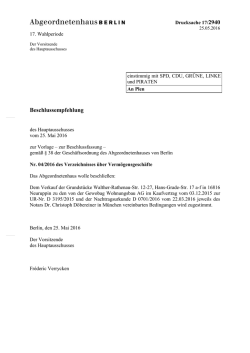 Dringliche Beschlussempfehlung