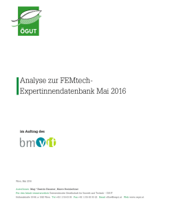 Analyse zur FEMtech- Expertinnendatenbank Mai 2016