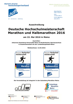 Deutsche Hochschulmeisterschaft Marathon und Halbmarathon 2016