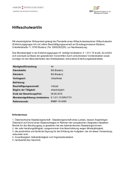 Hilfsschulwart/in BG Bludenz - Landesschulrat für Vorarlberg