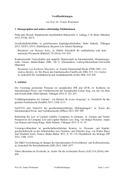 Veröffentlichungen von Prof. Dr. Frauke Wedemann 1