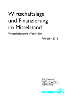 Studie Wirtschaftslage Weser-Ems Frühjahr 2016
