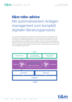 ti&m robo-advice Mit automatisiertem Anlagen