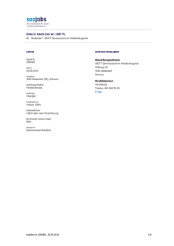 eine/n Koch (m/w) 100 %