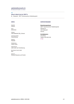 eine/n Koch (m/w) 100 - spitalstellenmarkt.ch