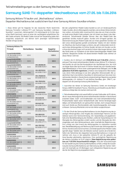 Samsung SUHD TV: doppelter Wechselbonus vom