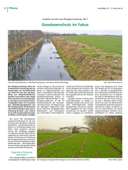 Gewässerschutz im Fokus - Landwirtschaftskammer Schleswig