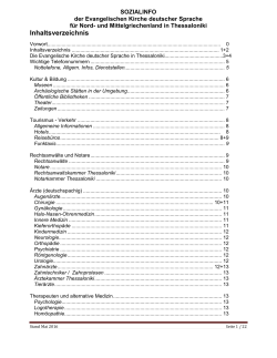 Inhaltsverzeichnis - Evangelische Kirche deutscher Sprache in