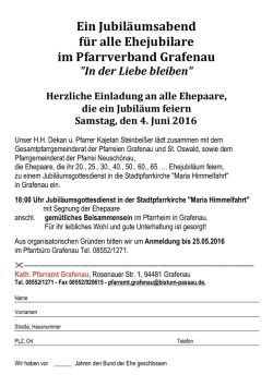 Ein Jubil&auml;umsabend f&uuml;r alle Ehejubilare im