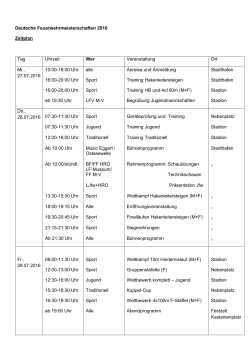 Zeitplan der Deutschen Feuerwehrmeisterschaften (27.