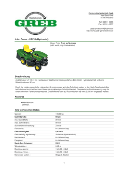John Deere - LR135 (Hydrostat) Beschreibung Features Alle