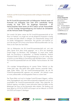 Hankook bleibt Reifenpartner der Formel 3
