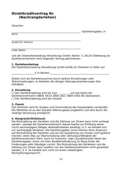 Direktkreditvertrag als Download