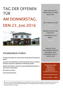 Tag der offenen Tür - Steuerkanzlei Storch