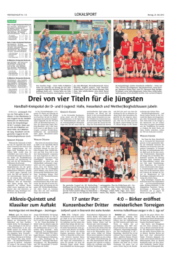 Drei von vier Titeln f&uuml;r die J&uuml;ngsten