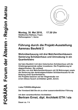 Plakat Aarenau Baufeld 2 - FORÄRA Forum der Älteren – Region