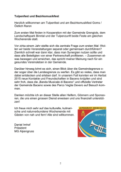 Festbrosch&uuml;re Bezirksmusikfest Grengiols