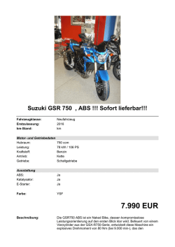 Detailansicht Suzuki GSR 750 €,€ABS !!! Sofort lieferbar!!!