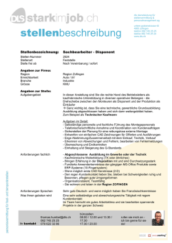 Job als PDF - DLS Dienstleistungen f&uuml;r Stellenvermittlung