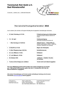 Jahresplan 2016 - TC Rot