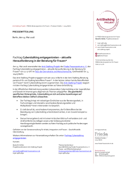 Fachtag Cyberstalking entgegentreten - FRIEDA