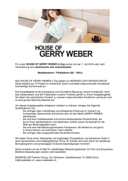 Inserat Modeberaterin GW Zug - Mai 2016