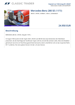 Mercedes-Benz 280 SE (1970) 24.950 EUR