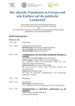 Programm der Konferenz (auf Deutsch). - Goethe