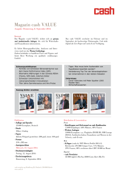 Magazin «cash VALUE» (Factsheet)