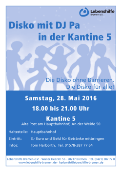 Disko mit DJ Pa in der Kantine 5