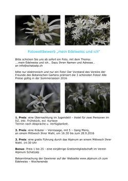 Fotowettbewerb „mein Edelweiss und ich“