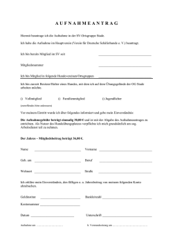 Aufnahmeantrag SV
