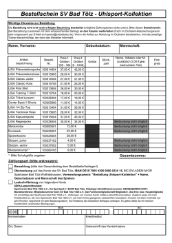 Uhlsport-Vereinskollektion Bestellformular