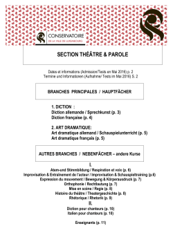 Brochure “Section Théâtre & Parole”
