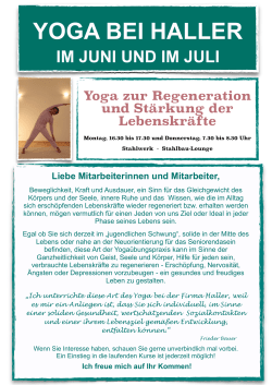 Yoga im Mai - Gesund im Betrieb