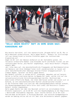 "Halle gegen Rechts" ruft zu Demo gegen Nazi