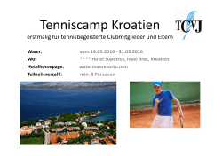Tenniscamp Kroatien 2016
