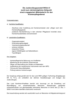 Detaillierte Stellenbeschreibung und Anforderungsprofil - NRW