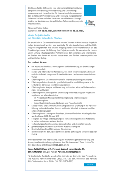 eine/n Projektleiter/in mit Dienstsitz inNeu Delhi / Indien