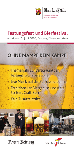Folder Bierfest 2016 - Die Festung Ehrenbreitstein