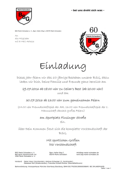 Einladung - BSG Markt Schwaben