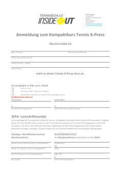 Anmeldung zum Kompaktkurs Tennis X-Press