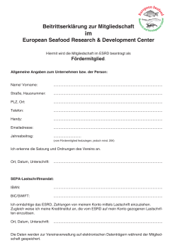 Beitrittserklärung zur Mitgliedschaft European Seafood Research