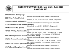 Termine Schnupperwoche Laxenburg 2016