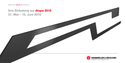 Ihre Einladung zur drupa 2016 31. Mai &ndash; 10. Juni 2016